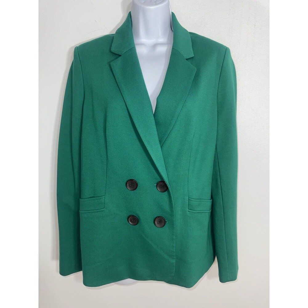 BODEN Gabriela Green Double Breast Ponte Blazer Lined Size US 10R